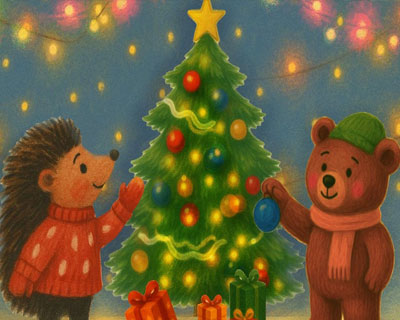 Новогодние посиделки с ёжиком и медвежонком